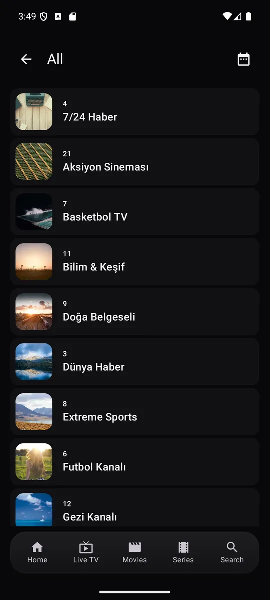 Telefonda canlı TV kanal listesi