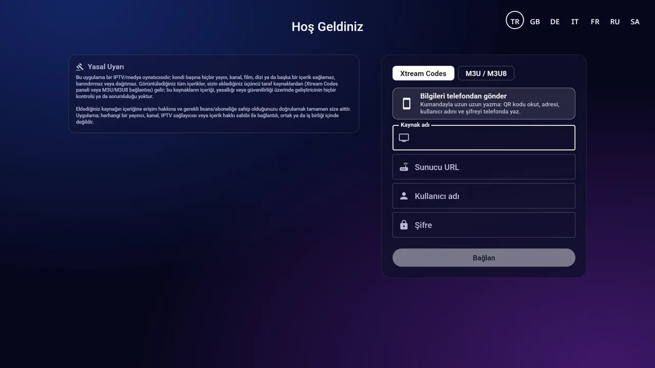 Samsung TV karşılama ekranı