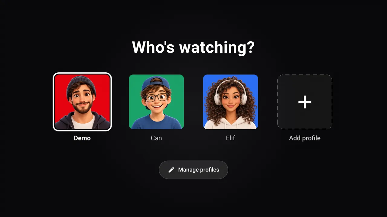 Kim izliyor? profil seçim ekranı